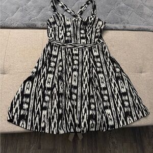 RACHEL Rachel Roy Black and White Patterned Dress